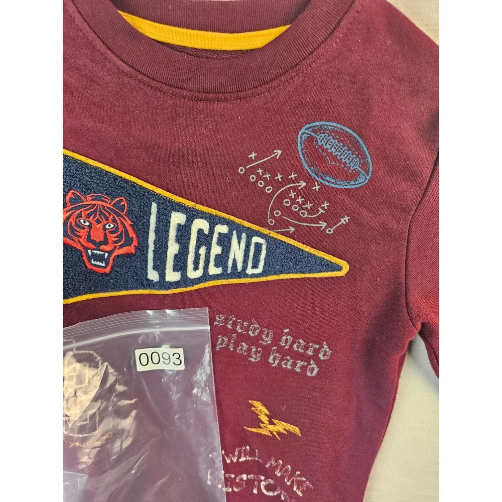 365 Kids Garanimals Boys Maroon Varsity Legend Tiger Sweatshirt Size 6